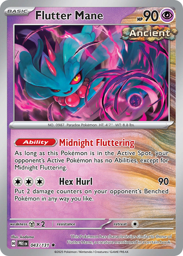 Prismatic Evolutions Holo Flutter Mane #043/131